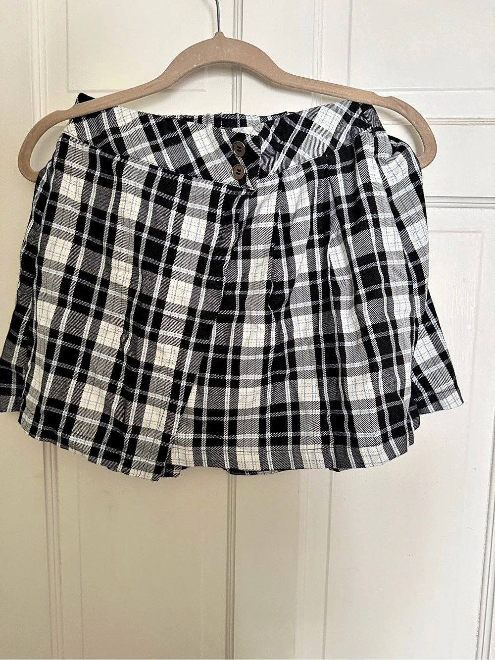 Justice Girls Asymmetrical Pleated Skirt Black & White Girls XL